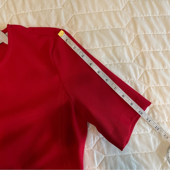 NWT Zara Front Slit Midi Dress Bold Red Size XS - Picture 4 of 7